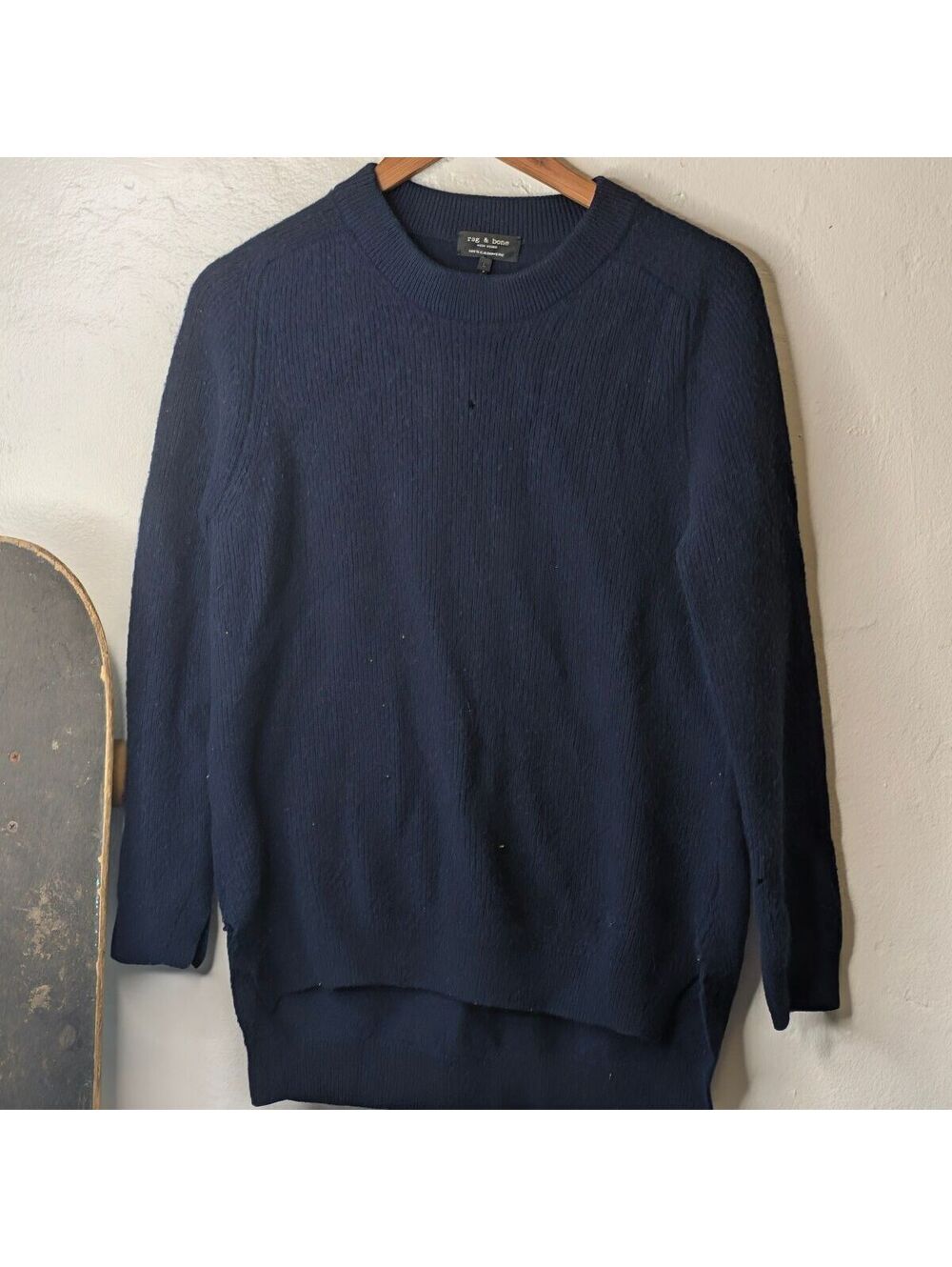 Rag & Bone Navy Blue 100% Cashmere Sweater Size L